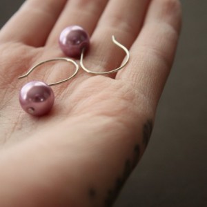 New for Spring 2010: Lilac Pearl Drop Earrings